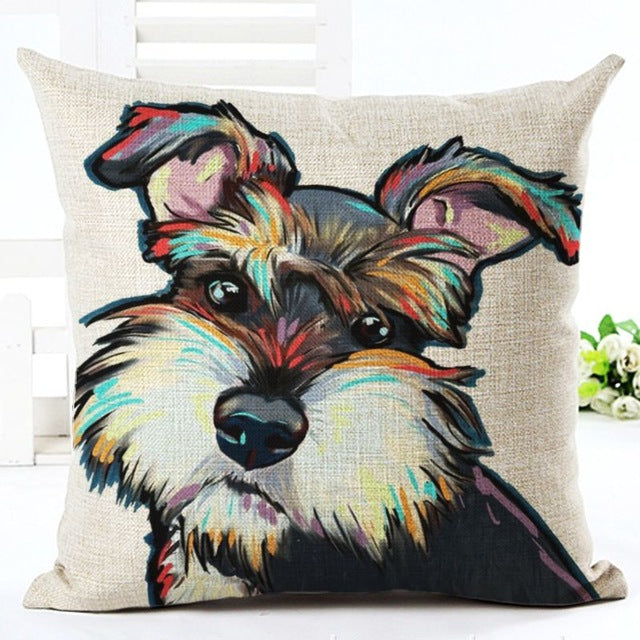 Square Cotton Linen Dog Sofa Pillow Case