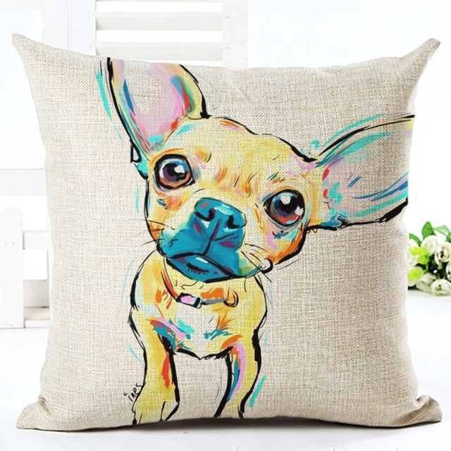 Square Cotton Linen Dog Sofa Pillow Case