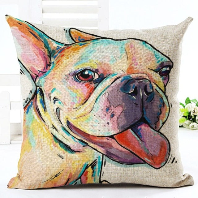 Square Cotton Linen Dog Sofa Pillow Case