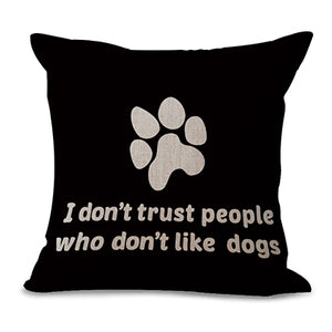 Square 18" Cotton Linen Dogs Seat Pillow Case