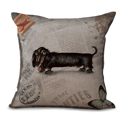Square 18" Cotton Linen Dogs Seat Pillow Case