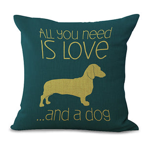 Square 18" Cotton Linen Dogs Seat Pillow Case
