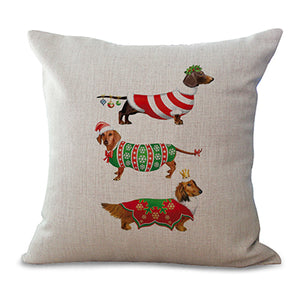 Square 18" Cotton Linen Dogs Seat Pillow Case