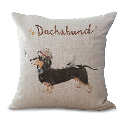 Square 18" Cotton Linen Dogs Seat Pillow Case