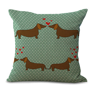 Square 18" Cotton Linen Dogs Seat Pillow Case
