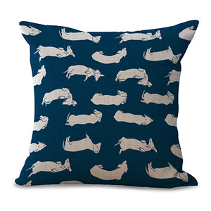 Square 18" Cotton Linen Dogs Seat Pillow Case