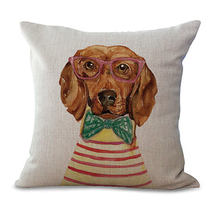 Square 18" Cotton Linen Dogs Seat Pillow Case