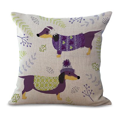 Square 18" Cotton Linen Dogs Seat Pillow Case