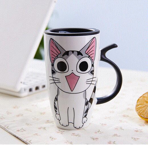 Cat Ceramics Mug w/Lid