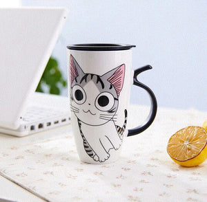 Cat Ceramics Mug w/Lid