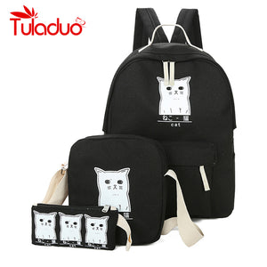 Cat Print Backpack