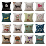 Square 18" Cotton Linen Dogs Seat Pillow Case
