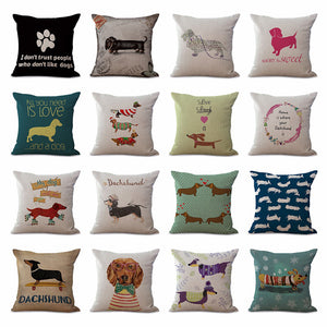 Square 18" Cotton Linen Dogs Seat Pillow Case