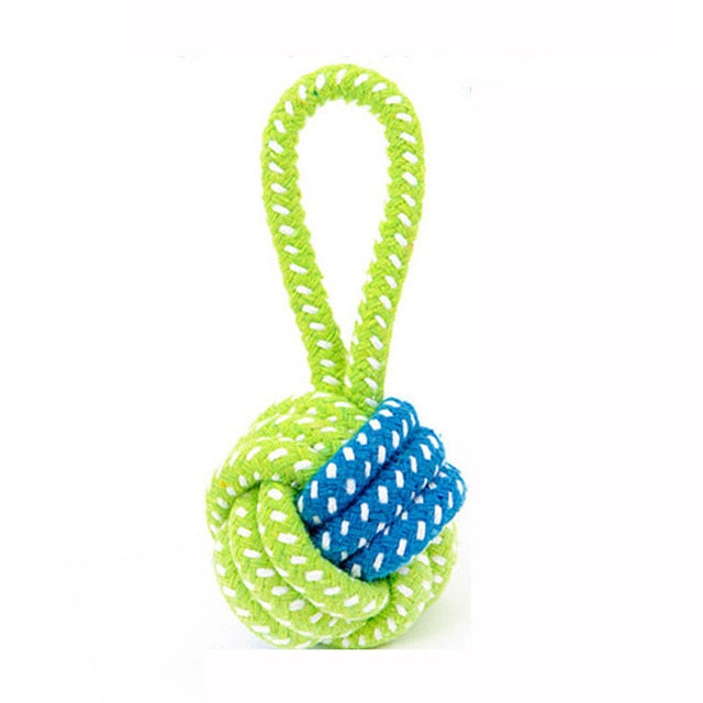 Transer Pet Supply Dog Toys Dogs Chew Teeth Clean Outdoor Traning Fun Playing Green Rope Ball Toy For Large Small Dog Cat 71229