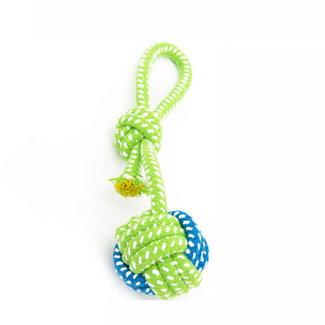 Transer Pet Supply Dog Toys Dogs Chew Teeth Clean Outdoor Traning Fun Playing Green Rope Ball Toy For Large Small Dog Cat 71229
