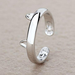 Silver Plated Cat Ear Ring